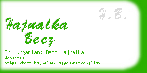 hajnalka becz business card